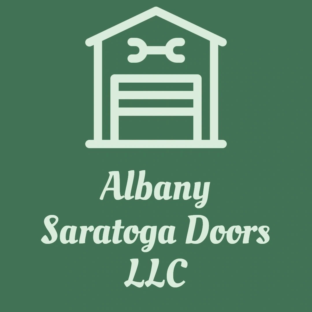 The Albany Saratoga Doors mark: a garage outline with a wrench, over the company name in script.